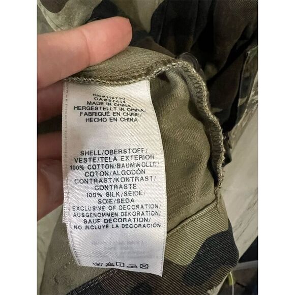 True Religion Military Jacket Camo Peacock Design green black size x small - Picture 5 of 7